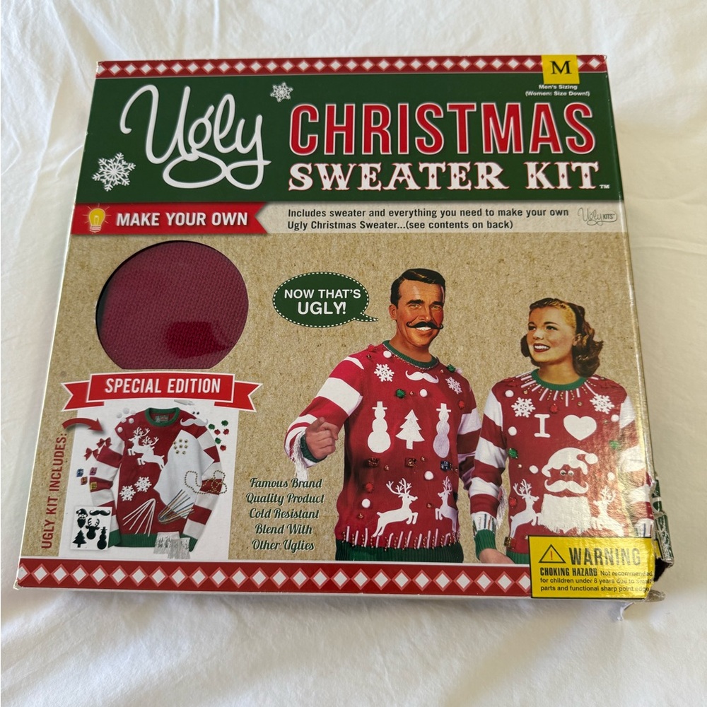 NEW The Make Your Own Ugly Christmas Sweater Kit Red | SZ Medium Unisex